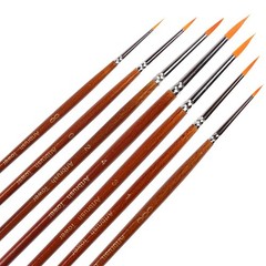 Fine Detail Paint Brush Set 7 Pieces Miniature Brushes For Watercolor Acrylic Pa