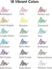 Grabie Glitter Gel Pens 18 Colors Retractable Sparkle for Coloring