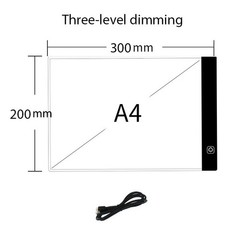 A4 LED Drawing Pad 3 Level Dimmable Light Board Kids Art Tablet