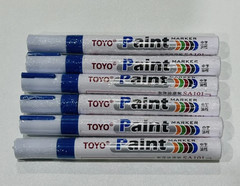 6-PACK BLUE Tire Lettering Paint Marker Pen,Waterproof Permanent Automotive