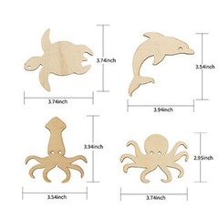 48 Pack Unfinished Wooden Ocean Sea Animal Life