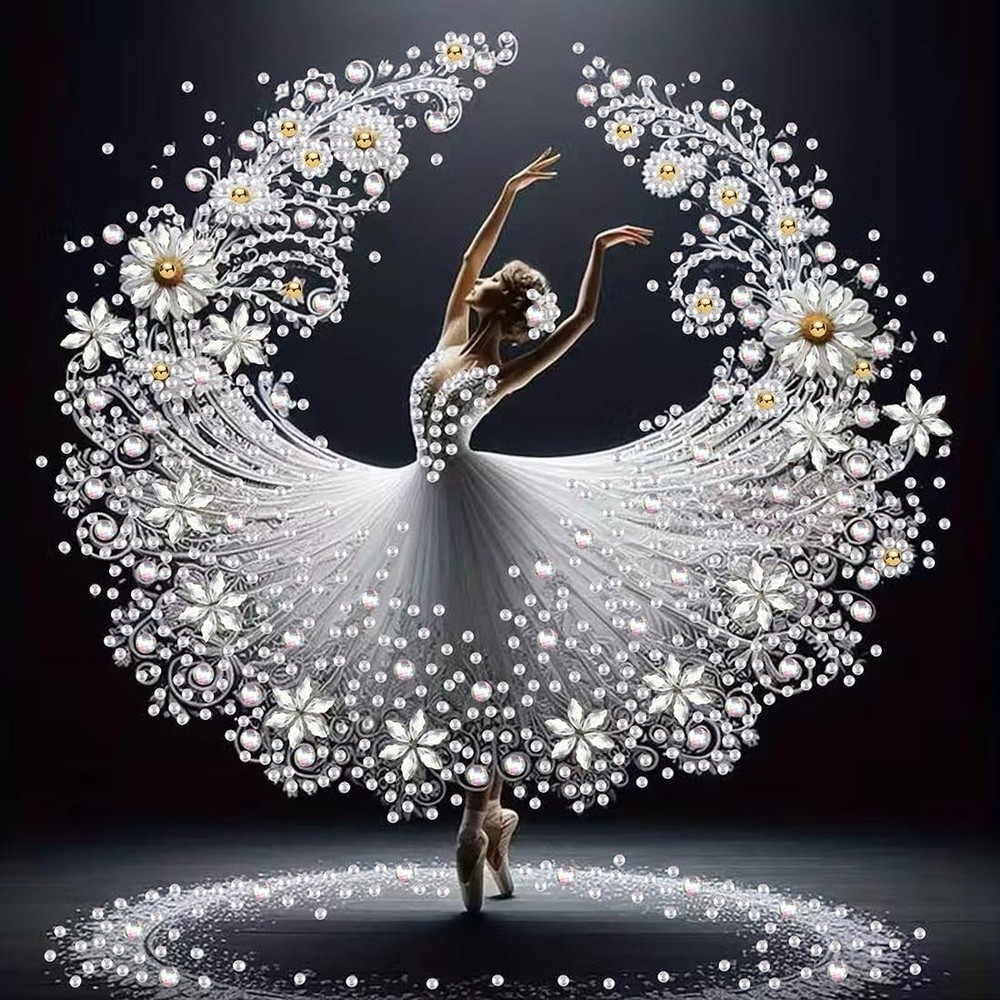 5D Diamond Art Kits for Adults Beginners,Elegant Dancer Special Shape Diamond P
