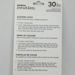Zebra Zensations 30 Count Colored Lead Refills 2.0 mm Sealed NOS New Arrival
