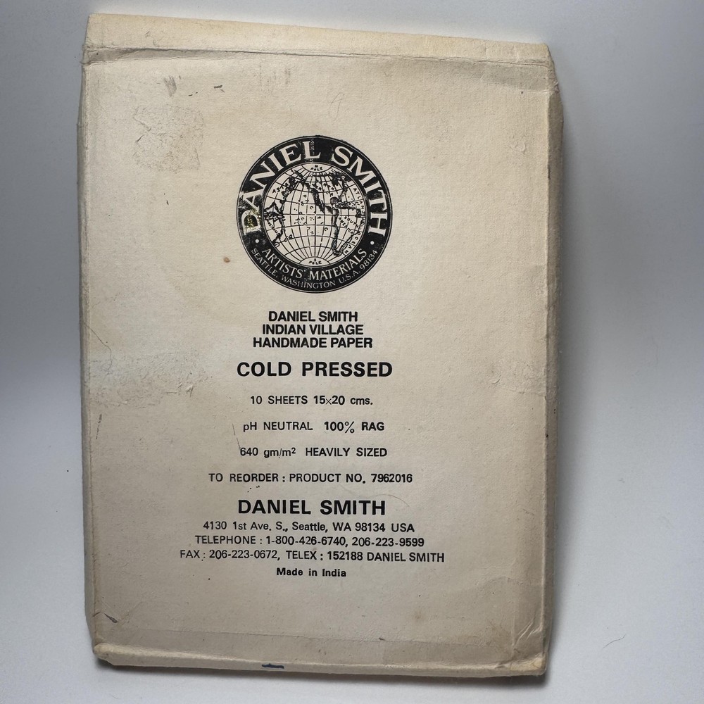 Vtg Daniel Smith Handmade Paper A5 Rag Cold Pressed 7 Sheets Heavily Sized India