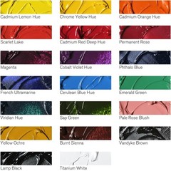 Oil Paint Set 20 Colors Tubes Fine Art Pigments for Canvas, Paper, Board