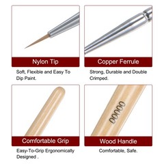 4 x Detail Paint Brushes Nylon Miniature Painting Brush(00000#-0#)