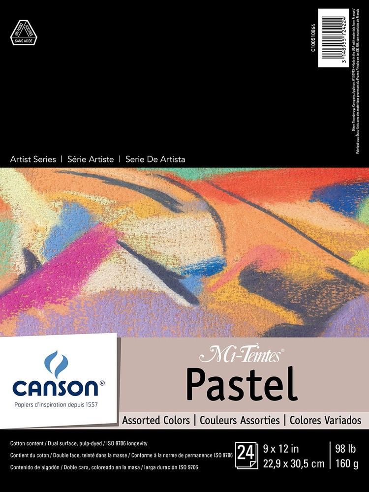 Artist Series Mi-Teintes Pastel Paper, Assorted Colors, Foldover Pad, 9×12 in…