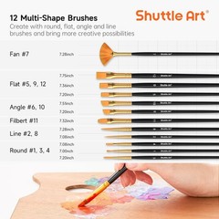 Shuttle Art 80 Colors Acrylic Paint, 2 Fl Oz (Pack of 80), Regular