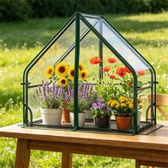 Waterproof Clear PVC Plant Grow Tent with Metal Frame, Wind Resistant