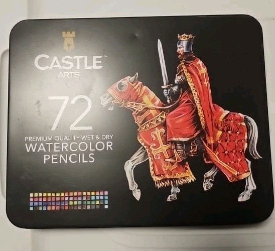 Castle Art Supplies 72 Tin Multicolor Wet & Dry Watercolor Pencils