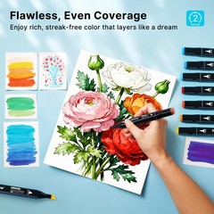 Tongfushop 80 Colored Marker Set, Colouring Pens, 1 count (Pack of 80), Black