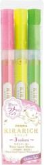 Zebra B-WKS18-3C Highlighter, Kirarich, 3 Colors, 10 Pieces