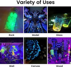 Glow in The Dark Paint, 18 Bright Colors 22ml/0.75oz Blacklight Paint Set,
