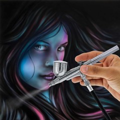 Master G22 Dual-Action Gravity Feed Airbrush Set Kit 0.3mm Tip, Hobby Auto Cake