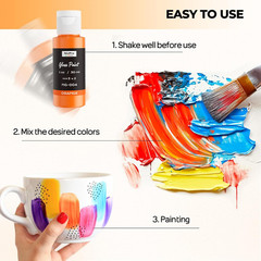 18 Color Stained Glass Paint Set 1oz Waterproof for Windows Glasses Jars