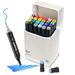 24 Colors Markers Graphic Drawing Painting Alcohol Art Dual Tip Pens Kit