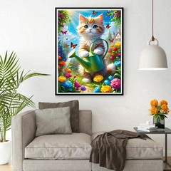 DPHERO DIY Cat Diamond Painting Kits for Adults,5D Flowers One Size, YZ398