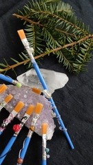 ****Set of 9 Magical Crystal Wire Wrapped Paintbrushes, Paint Party**