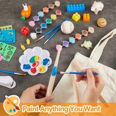 Mini Acrylic Paint Set 48 Pcs for Kids 12 Colors Washable Painting Kit – Arts