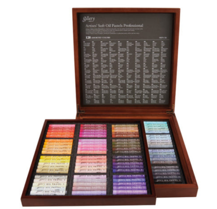 Mungyo MOPV-120 Soft Oil Pastels WOOD Box Set of 120 / MOPV-120W