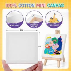 Mini Acrylic Paint Set with Canvas and Easel for Kids and Adults