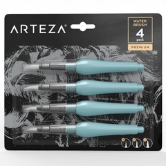 ARTEZA Water Brush Pen, Set of 4, Assorted Soft Nylon Bristle T Kitchen