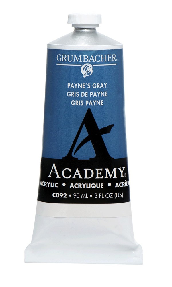 Grumbacher 90-ml Metal Tube Academy Acrylic Paint, Gloss, Payne’s Gray