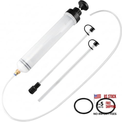 Manual Oil Extractor Pump Fluid Transfer with 23.6 inch Rubber Hose for
