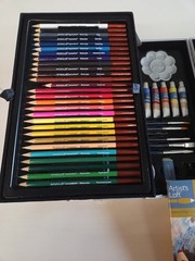 Artist’s Loft All-Media Art Set Barely Used Paint Pencils Brushes Metal Case