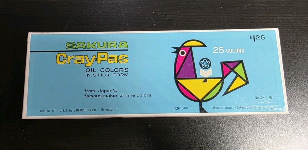 Vintage Unused Sakura Cray-Pas 25 Oil Colors In Box Japan XKP-25