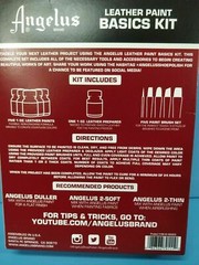 Angelus Brand Leather Paint Basics Kit with Deglazer and Paint Brush Set – NEW