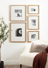 Gallery Contemporary Rectangle Minimal Graphic Framed Art Set of 5; Varying Size