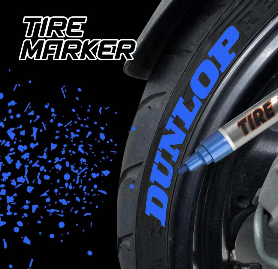 6-PACK BLUE Tire Lettering Paint Marker Pen,Waterproof Permanent Automotive