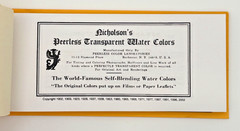Nicholson’s Peerless Transparent Water Colors 2002 pigment leaves booklet artist