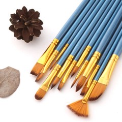 Versatile Paint Brush Set 12Pcs for Oil Acrylic Watercolor Gouache Painting