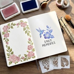 72 PCS Flower Stencils for Painting, Stencils for Crafts Reusable 3 x 3 Inch …