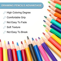 12 Colors Watercolor Pencils Set, Water Soluble Coloring Pencils Set