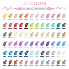 72 Colors Brush & Fine Tip Acrylic Paint Pens, Dual Tip Acrylic Paint Markers…