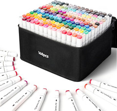 Alcohol Markers 168 Colors, Dual Tip Art Markers Set with Fine & Chisel Tips for