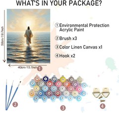 Jesus Paint by Numbers Kit for Adults,Christian Painting by Number Kits on Ca…