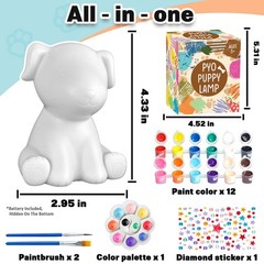 FUNZBO Paint Your Own Dog Lamp Kits – Easter Basket Stuffers, Arts and Crafts…