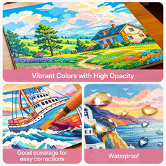 36 Colors Acrylic Paint Markers, Acrylic Paint Pens and Acrylic Markers with Bru