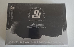 100 % Cotton Watercolor Block 140 lb Cold Press 7 x 10 inch 20 Sheets Acid Free
