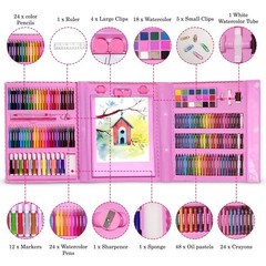 Pink Art Supplies, 208 Pack Art Set Drawing Kit for Girls Boys Artist , USA