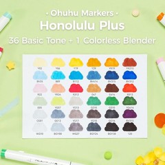 Ohuhu Markers 36-color Supreme Brush& Chisel Dual Tips Alcohol-based- Refillable