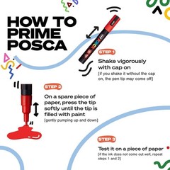 uniball POSCA 8pk PC-1M Water Based Paint Markers Extra Fine Tip 0.7mm