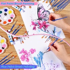 162 Pcs Acrylic Paint Brushes Artist Supplies for Oil Watercolor Body Face Nail