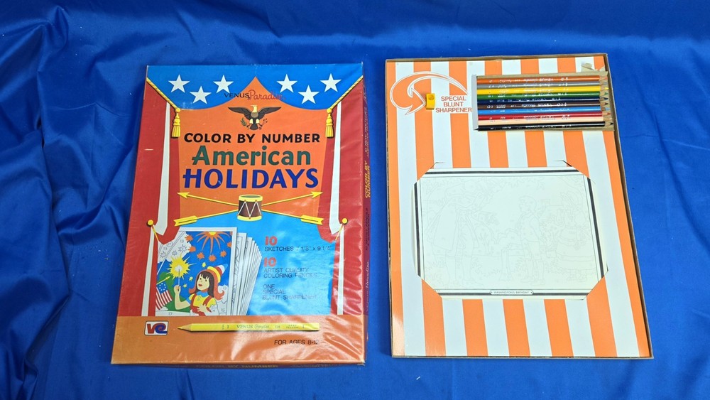 Venus Paradise Pencil By Number Color Set American Holidays 9 Unused 23 Extras