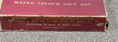 Vintage old rare collectible rowney water color set box made in England