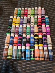 Craft Acrylic Paint Bottles 2oz LOT of 53-METALIC/GLOW IN THE DARK ETC ETC